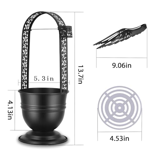 Portable Hookah Charcoal Basket with Coal Tongs,50 pre-Cut foil Sheets, 50 hygienic mouthpieces - Metal Storage Container & Holder for Shisha Accessories (Black Basket 13.7") - size: Black Basket 13.7"