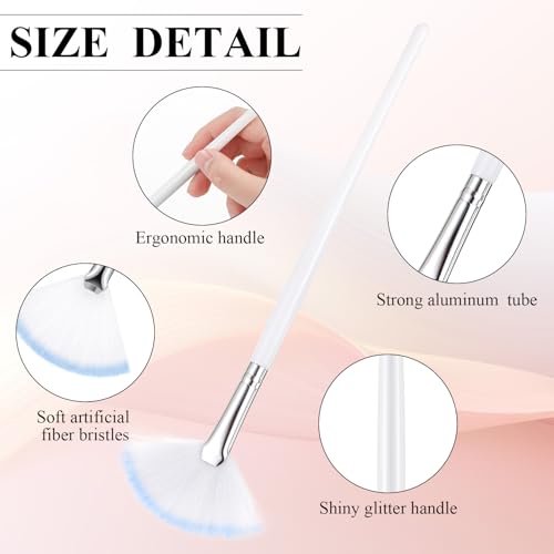 Maitys 9 Pieces Facial Fan Mask Brushes, White Blue - color: White Blue