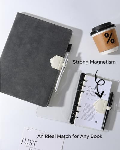 Magnetic Leather Bookmarks with Pen Holder Vegan Leather Book Marks Gifts for Reading Book Lovers Notebook Travelers (White-2PC) - color: White-2pc