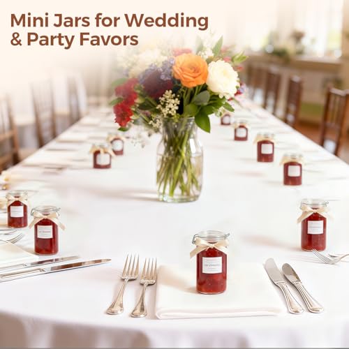 ComSaf Small Glass Spice Jars with Airtight Lids 4 oz 6 Pack with Labels - size: 4 fl oz x 6