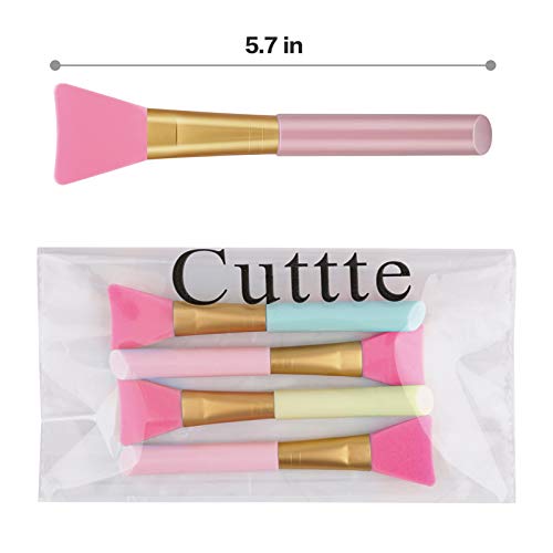 Cuttte 4pcs Silicone Face Mask Applicators, Hairless Facial Brushes for Mud - color: Peach