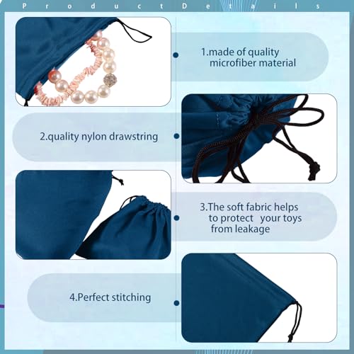 20 Pcs Satin Game Storage Bags for Women Men, S,M,L, Blue - color: Blue, size: S,M,L