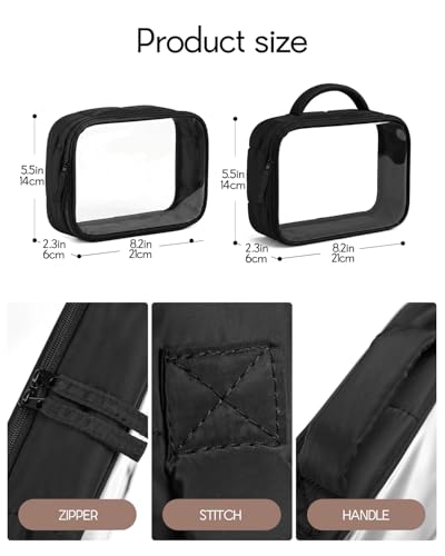 Moyad TSA Approved Toiletry Bag Clear Quart Size Travel Bags Makeup Bag - color: Puffer Black, size: 1 Pack