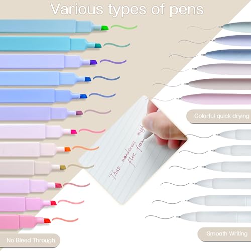 J6&H6 170Pcs Complete Bible Study Supplies Journaling Kit with Tabs, Highlighters and Color Pens, Notebook,Stickers & More Bible Accessories Set for Women, Beginner Christian Gifts(Lvory White) - color: Ivory White