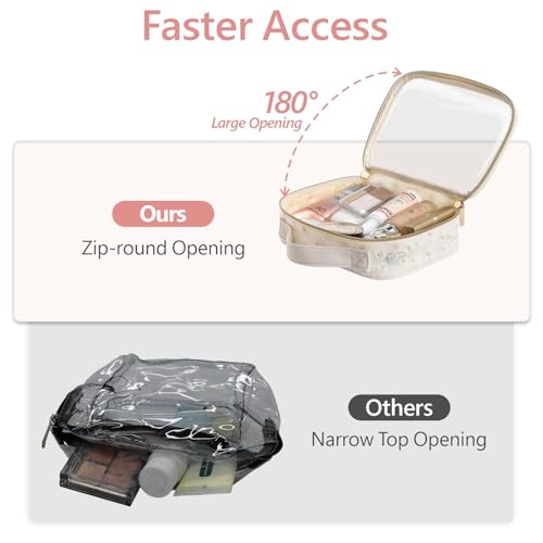 PACKISM Clear Makeup Bag Travel - TSA Approved Toiletry Bag, 2 Pack Beige - color: Beige