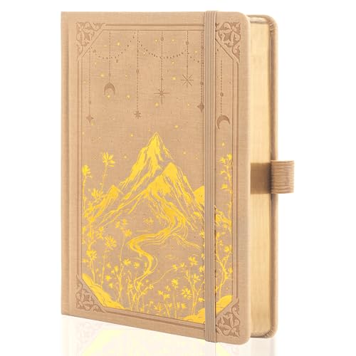 MGGAO Dotted Journal for Women Men, A5 Hardcover Dot Notebook - color: Beige, size: Dotted