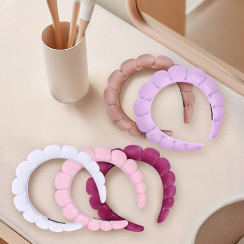 10 Pcs Velvet Cloth Spa Headbands for Women - Soft Hair Band for Makeup Application, Face Wash, and Beauty Routines - color: Velvet Cloth