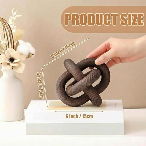 Yalikop 3 Link Wood Knot Decor Rustic Table Shelf Accents, Black Walnut - color: Black Walnut