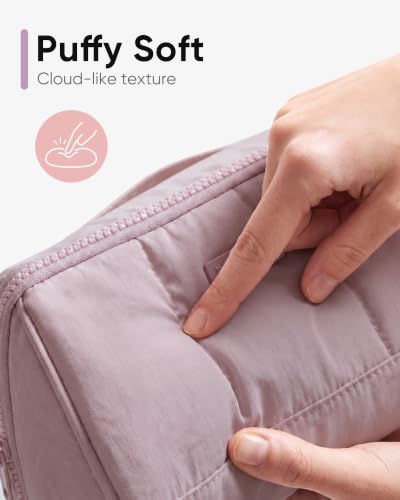 NISHEL Travel Makeup Bag for women, Organizer Pouch Cosmetic Case - color: Peach-Pink