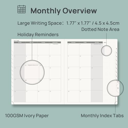 POPRUN Planner 2026-2027, Large-8.5" x 10.5", Academic Weekly Planner - color: Brown, size: Large-8.5" x 10.5", style: Academic Year 2026-2027