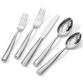 KINGSTONE Hammered Flatware Set, 20-Piece 18/10 Stainless Steel Silverware - size: 20-Piece