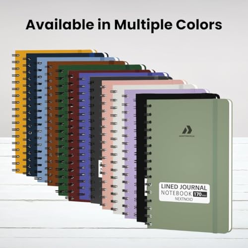 Nextnoid A5 Lined Spiral Notebook - 170 Page, College Ruled, Woodland Olive - color: aa-Woodland Olive