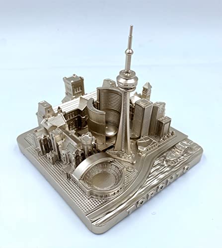ZIZO Modern The World Landmarks Model Buildings City Skyline Statue for Home Decor for Boy Friends Gold 4" (Toronto) - color: Toronto