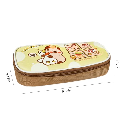 Capybara Pencil Case, Large Kawaii Pen Pouch for School and Office - style: Goose Capybara