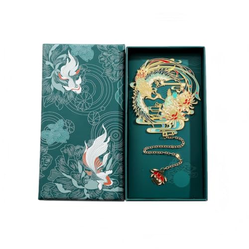 Shan Hai Jing Divine Beasts Bookmark Phoenix Dragon Koi Deer Good Luck Gift - color: Style 3 Gift Boxed