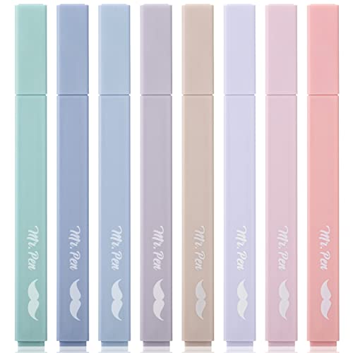Mr. Pen- Aesthetic Highlighters No Bleed, 8 Pack, Morandi Colors | Chisel Tip, Cute Highlighters Assorted Colors for Journaling, Highlighting, Underlining, Fast Dry, Back to School Supplies - color: Morandi Colors, size: 8 Pack