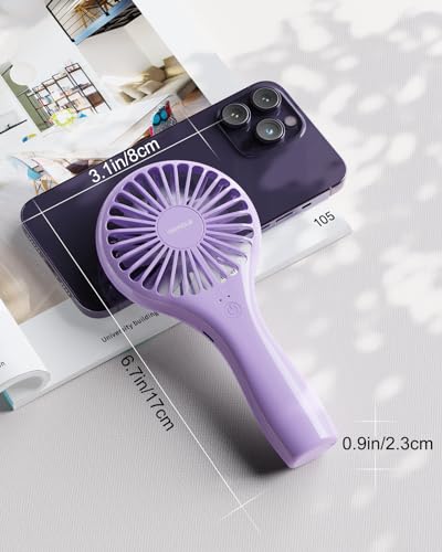 TriPole Portable Mini Handheld Fan, Rechargeable Small Eyelash Fan, Purple - color: Purple