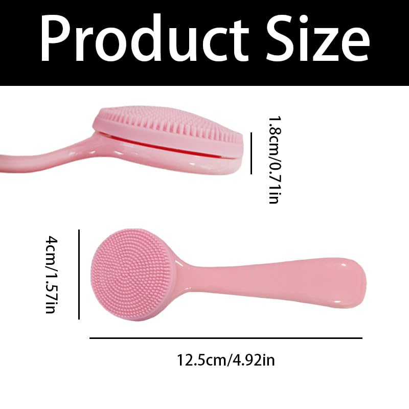 4 Pcs Silicone Facial Cleansing Brush, Manual Face Scrubber with Soft Bristles, Waterproof Exfoliating Brush for Daily Skincare Routine Blackheads Makeup Residues Removal