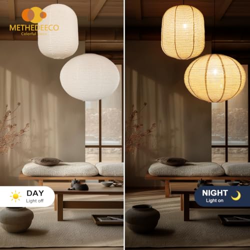 Paper Lantern Alternative Hanging Lamp Shade, 2PCS Oval 20 INCH