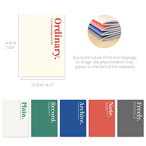 Monolike Mini THEME Grid Note 6P SET_Mini note, Pocket note, Grid note, a portable note, 105x148mm, 48pages - color: Mini THEME Grid Note 6P