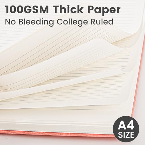Spiral Notebook - 8.5 x 10.98 Inch Large Hard Cover Notebook with Elastic Band & Pocket, 252 Pages, Lay Flat Wirebound Journal for Work, School, Planning & Note Taking Black - color: 002-Black-1pack, size: A4-252 pages