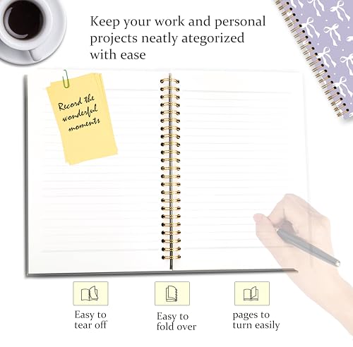 GDJIEGBC Purple Girly Coquette Bow Notebook 5.5x8.3in - color: Color-A