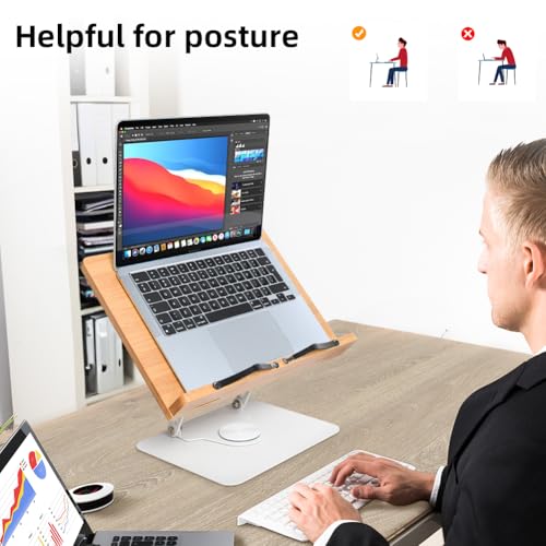 Wishacc 360 Degree Adjustable Book Stand, Reading Holder with Rotating Base (13.2 x 9.2 inches) - size: 13.2 x 9.2 inches