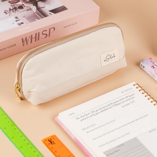 Mr. Pen- Wide-Opening Pencil Case, Triangle Design - color: Cream