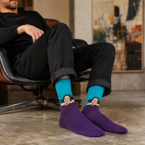 Colorful Funny Novelty Dress Socks for Men Women Teens Fathers Day Casual Fun Crazy Funky Graphic Crew Socks - color: 5 Pairs - Art Style -- Vincent Van Gogh Pattern Socks, size: 6-12