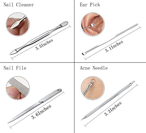Manicure Set Professional Nail Clippers Kit Pedicure Care Tools- Stainless Steel Grooming Kit 12Pcs for Travel or Home (Rose Gold)