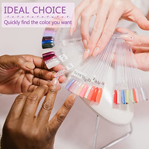 BQAN Nail Swatch Sticks 200 Pcs Clear with Ring & Number Stickers - color: Clear-200pcs