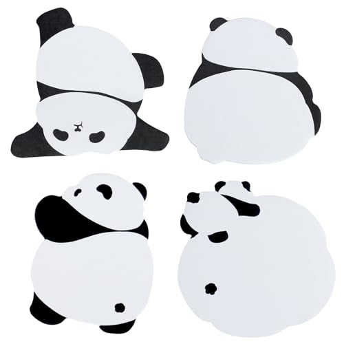 Cute Panda Shape Sticky Notes Set 240 Sheets 8 Pads Self Adhesive Removable Fun Sticky Note for Kids and Women
