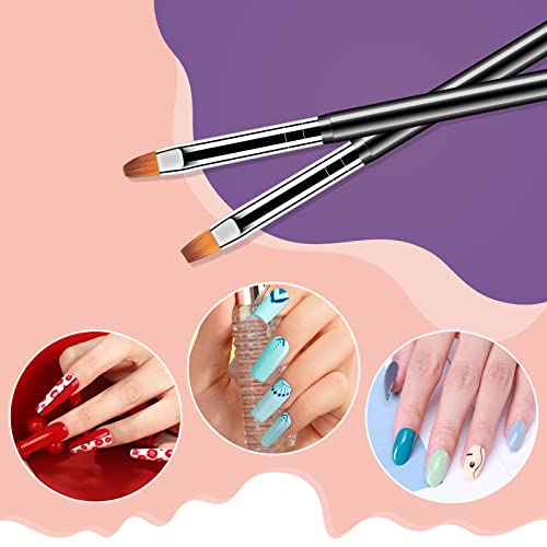 Artdone Nail Art Dotting Tools 6PCS Double-ended Brushes Kit Gel Polish - color: Black