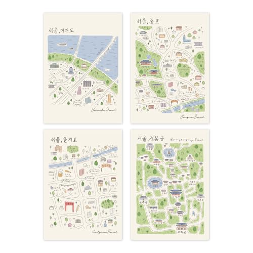 Monolike Stitch Mini Line Note Seoul-Street 4p SET - color: Seoul-Street 4p SET