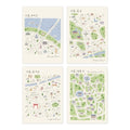 Monolike Stitch Mini Line Note Seoul-Street 4p SET - color: Seoul-Street 4p SET