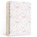 MOFUYU Cute Notebooks for School,Pink Bow Hardcover Spiral Notebook - color: Floral bows2(pink)