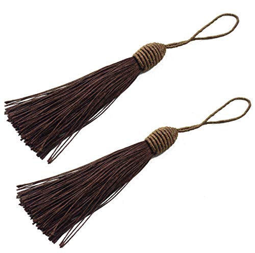20pcs 6 Inch Silky Tassels with Chinese Knot for DIY Crafts(Dark Coffee) - color: Dark Chocolate