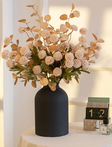 BLOSMON Fake Flowers Centerpieces for Tables, Beige Mums for Dining Room - color: Beige