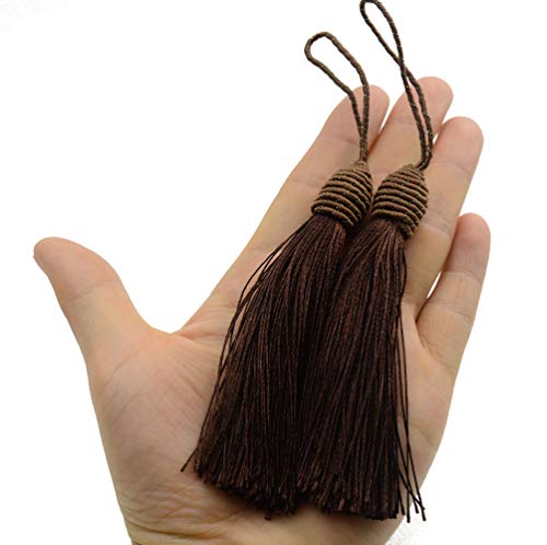 20pcs 6 Inch Silky Tassels with Chinese Knot for DIY Crafts(Dark Coffee) - color: Dark Chocolate