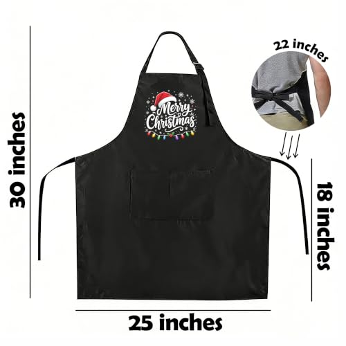 Funny Apron for Men Women,Humorous Kitchen Apron- Grilling Cooking BBQ Accessories, Gift for Dad Husband - color: Christmas Hat