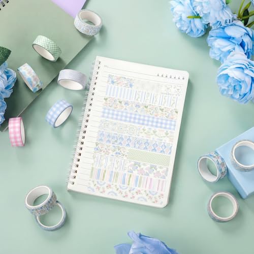 Gueevin 24 Rolls Floral Washi Tapes Set Scrapbook Supplies, Flower and Bows - style: Flower and Bows