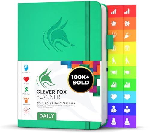 Clever Fox Daily Planner, Undated Professional & College Day, Emerald - color: Emerald (Undated)