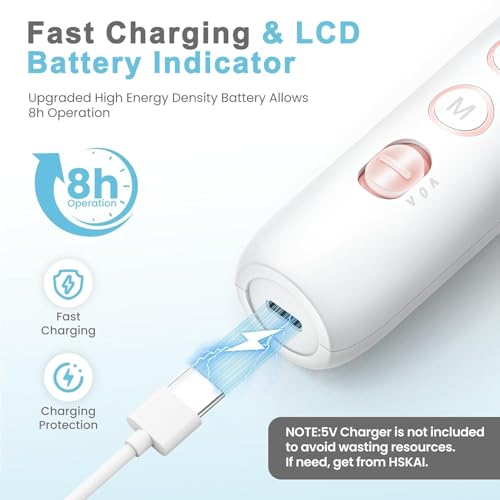 Electric Nail File Drill, Cordless Toe Nail Grinder for Thick Toenails & Callus, 10-Speed 2000mAh Rechargeable Nail Filer, 50Pcs Manicure Pedicure Kit with LED Lamp, Gifts for Men Women - color: Cloud White