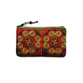 Sabai Jai Boho Coin Purse: Handmade Small Embroidered Change Pouch for Women - Colorful, Ethnic, Eco Friendly & Sustainable - color: Red/Orange