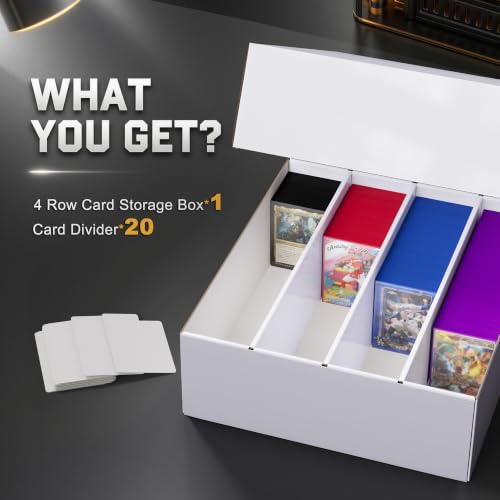 ZLCA 4 Row Trading Card Storage Box, 3200+ Standard Cardboard Storage Box - color: Standard, size: 4 Row