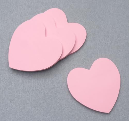 4 Packs 200 Sheets Heart Shape Sticky Notes (Pink) - color: Pink