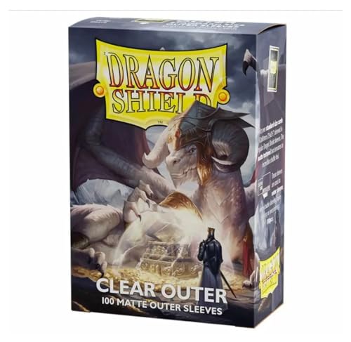 Dragon Shield | Matte Clear Outer Sleeves | 100 CT - Smooth & Tough Premium TCG Sleeves | Compatible with Pokemon, Flesh & Blood, One Piece & Magic the Gathering - color: Clear Outer Sleeves