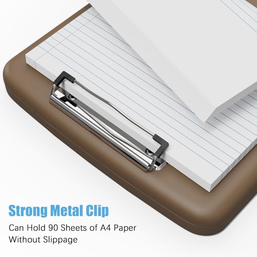 Hongri Clipboard with Storage with Pencil Case, 8.5 x 11 Storage Clip Board - color: Brown