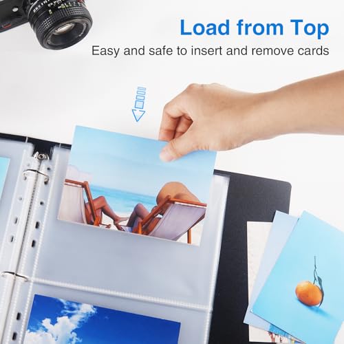 Sooez 30 Pack 5x7 Photo Sleeves for 3 Ring Binder, Hold 120 Pictures - size: 5x7" 2-Pocket