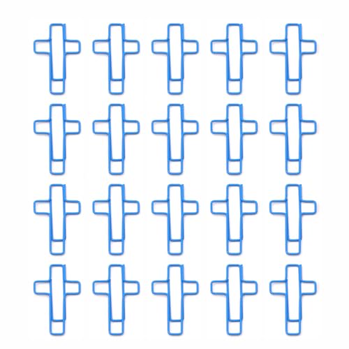 20 PCS Cross Paper Clips, Bookmark, Paper Clips for Bibles Study Supplies, Bible Study Kit Cute Binder Clip, Christian Gifts（Blue） - color: Blue